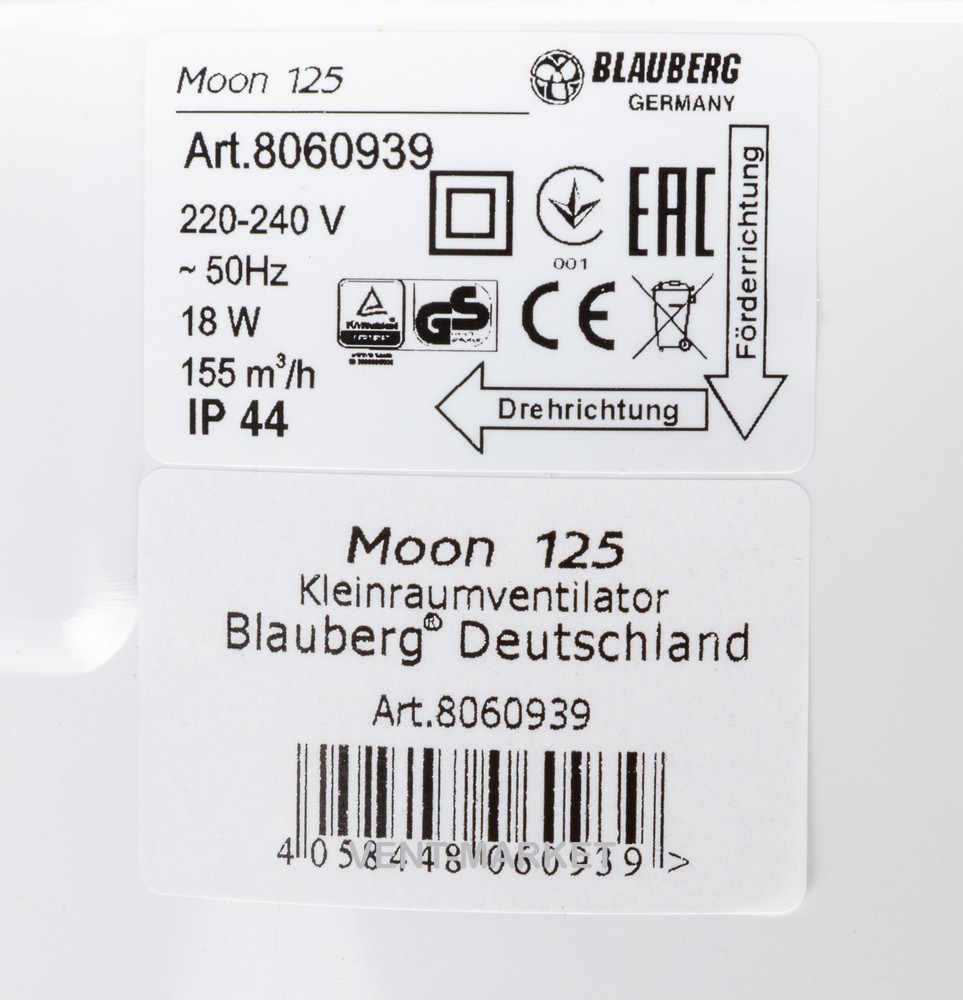 Витяжний вентилятор BLAUBERG Moon 125 T