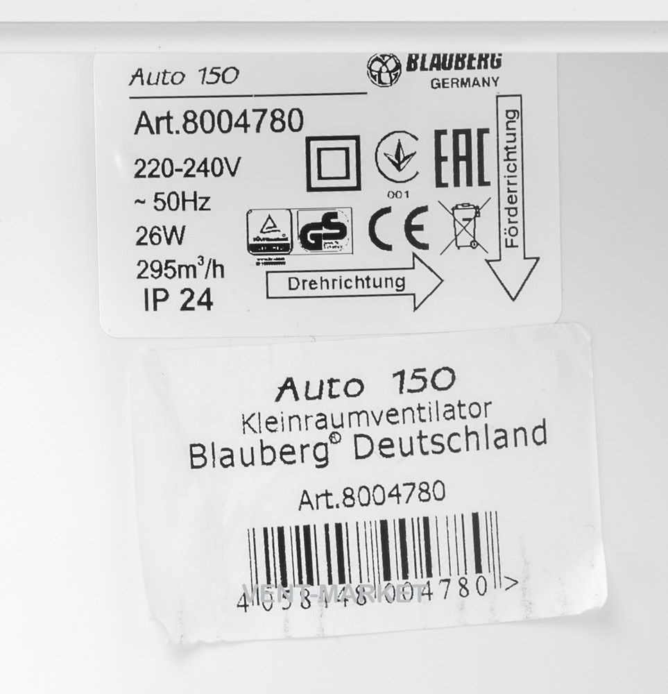 Вытяжной вентилятор BLAUBERG Auto 150 T
