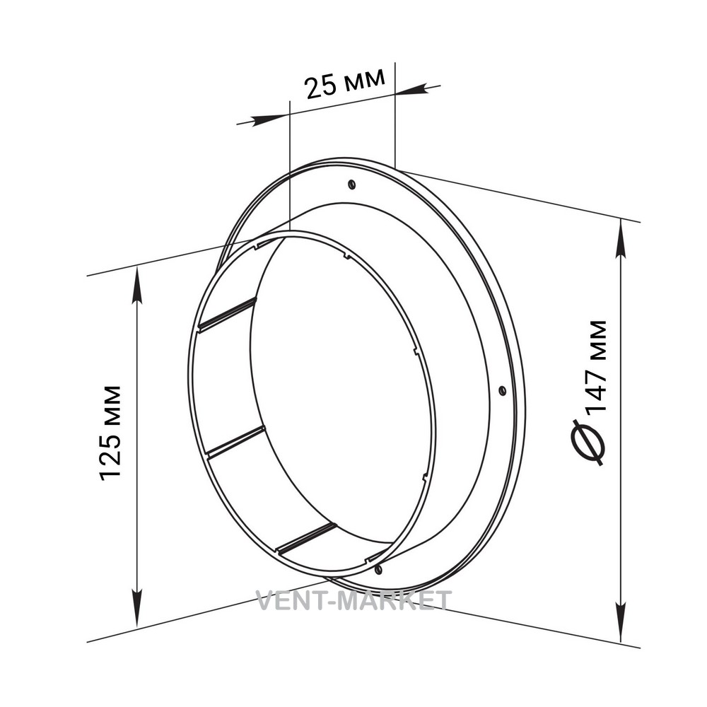 Фланец вентиляционный Вентс ФО 125