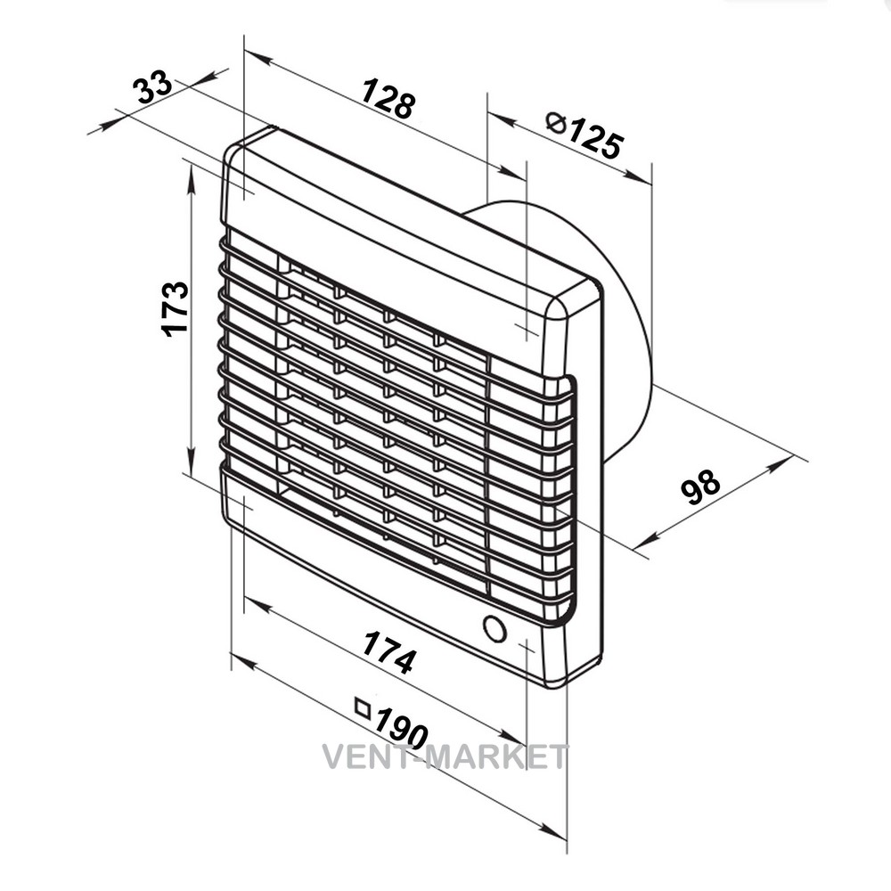 Вытяжной вентилятор Вентс 125 МАТ