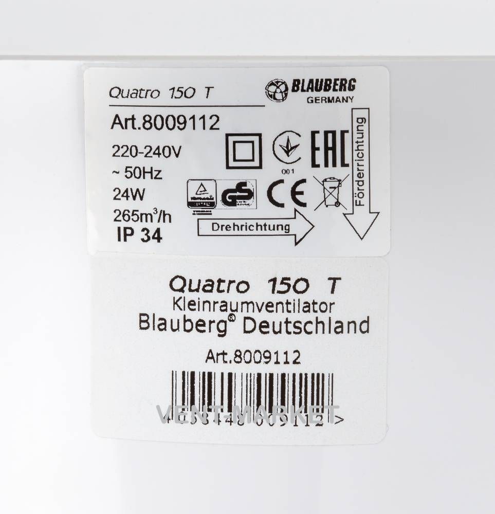 Витяжний вентилятор BLAUBERG Quatro 150 T
