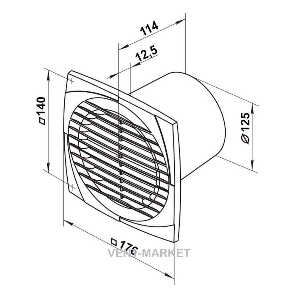 Вытяжной вентилятор Вентс 125 ДВТ