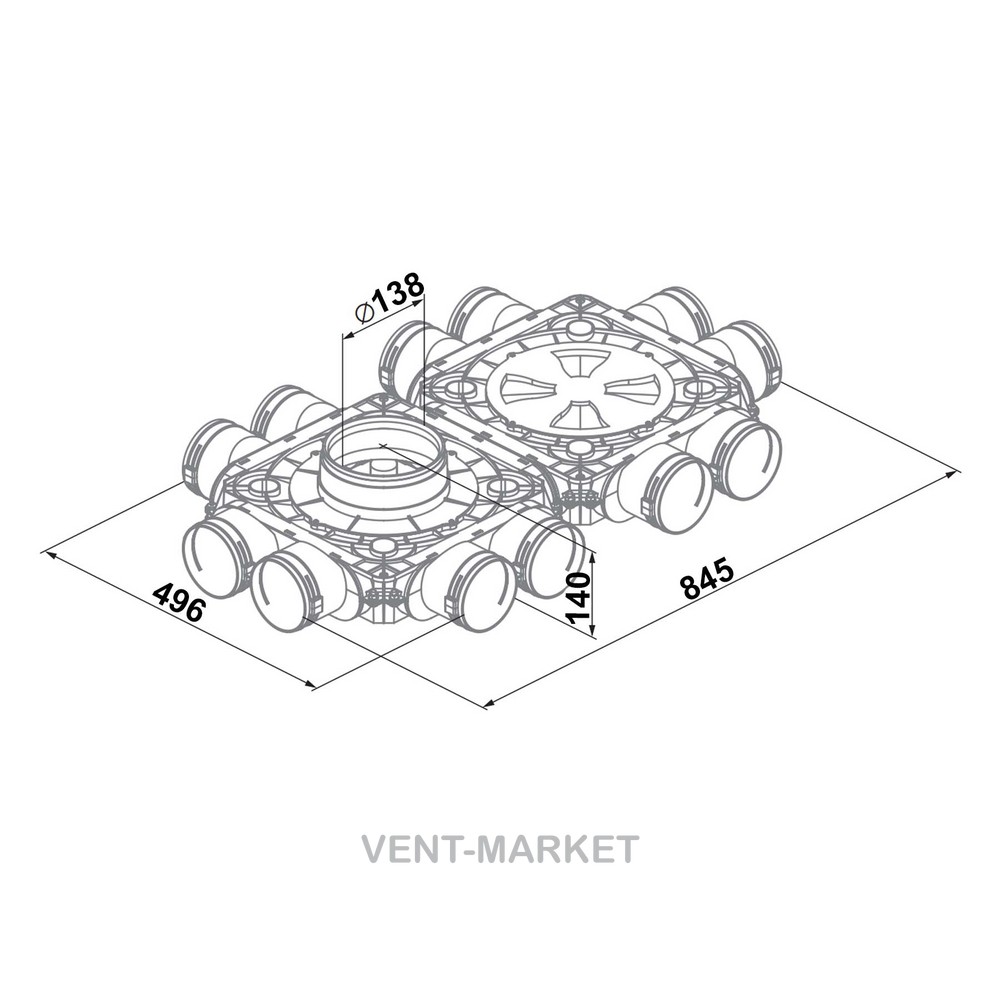 Колектор Вентс Флексівент 1050150/90x12