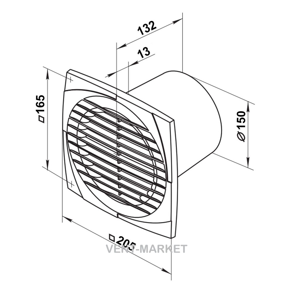 Вытяжной вентилятор Вентс 150 Д турбо