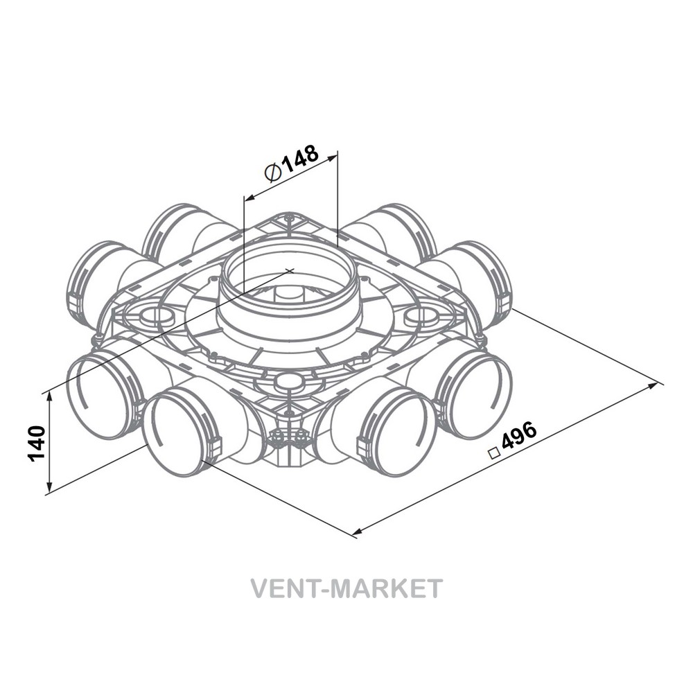 Колектор Вентс Флексівент 1050160/90x8