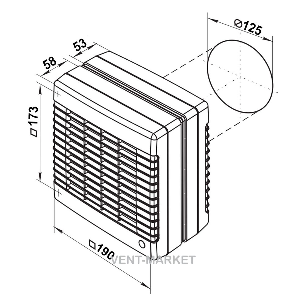 Вытяжной вентилятор Вентс 125 МАО1 турбо