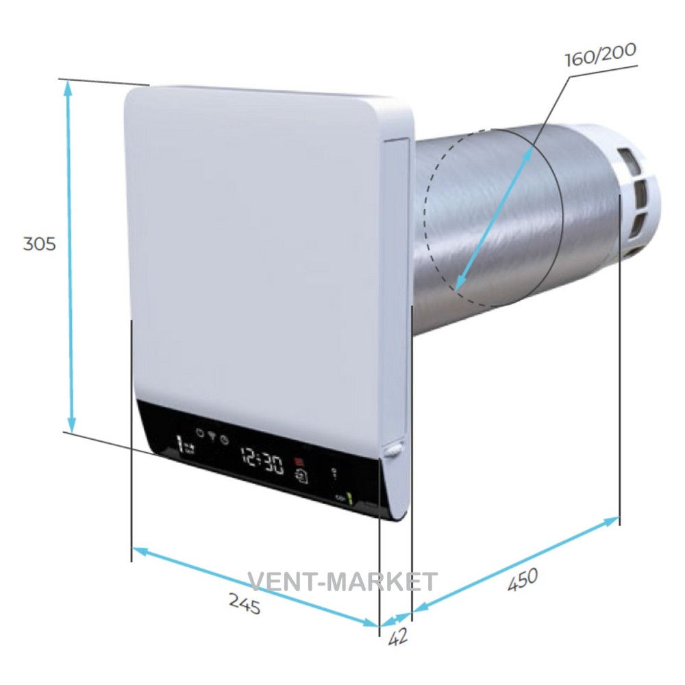 Побутовий рекуператор Вентс Breezy 200-E Smart