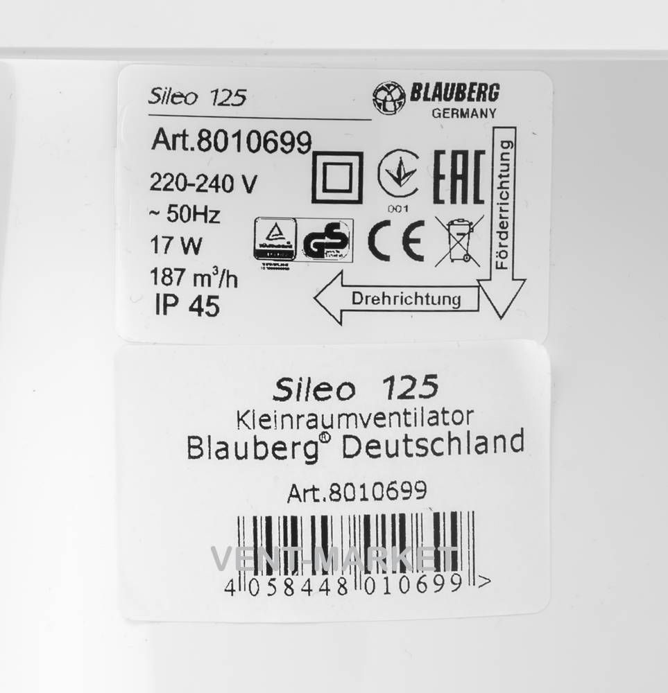 Вытяжной вентилятор BLAUBERG Sileo 125